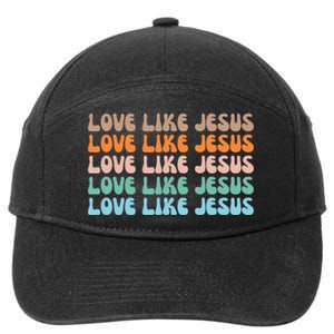 Love Like Jesus Retro Colorful Christian 7-Panel Snapback Hat