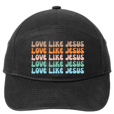 Love Like Jesus Retro Colorful Christian 7-Panel Snapback Hat