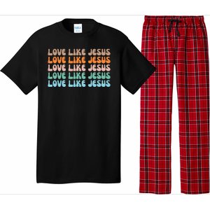 Love Like Jesus Retro Colorful Christian Pajama Set