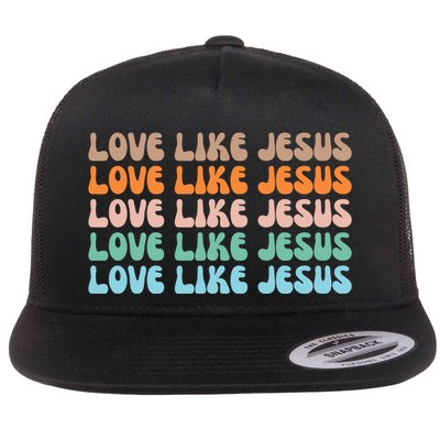 Love Like Jesus Retro Colorful Christian Flatbill Hat