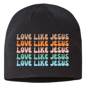 Love Like Jesus Retro Colorful Christian Sustainable Beanie