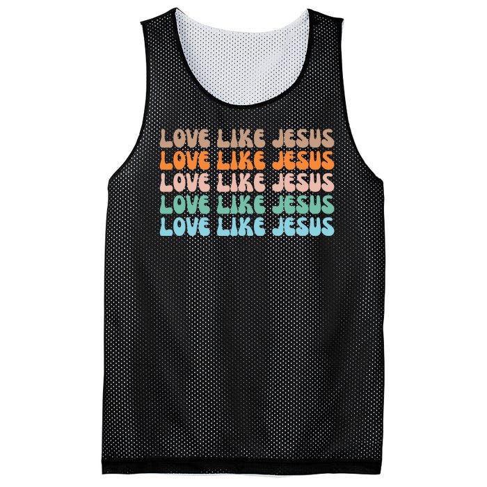 Love Like Jesus Retro Colorful Christian Mesh Reversible Basketball Jersey Tank