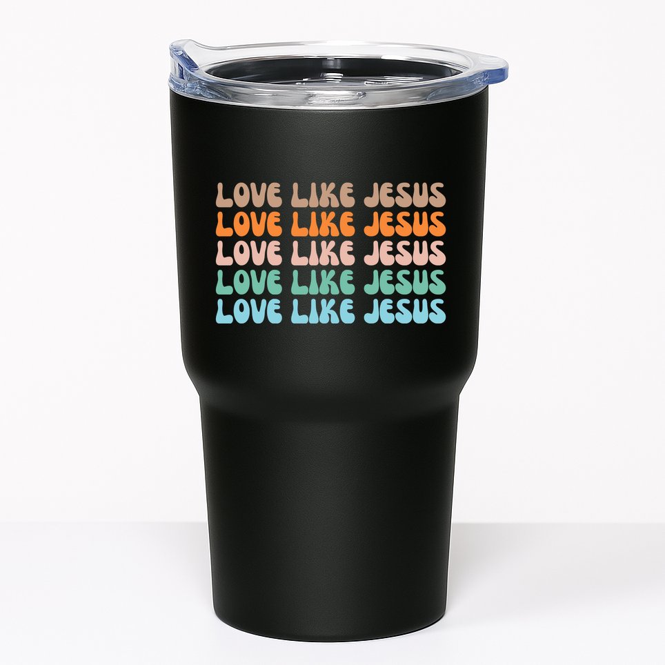 Love Like Jesus Retro Colorful Christian Tumbler