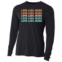 Love Like Jesus Retro Colorful Christian Cooling Performance Long Sleeve Crew