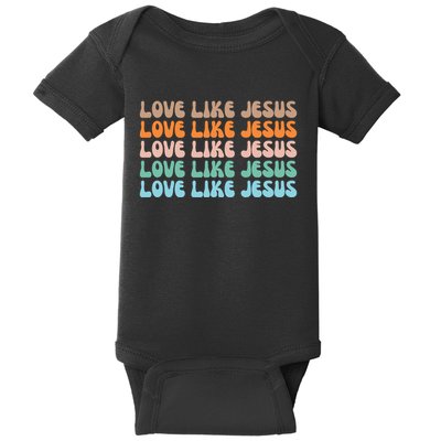 Love Like Jesus Retro Colorful Christian Baby Bodysuit