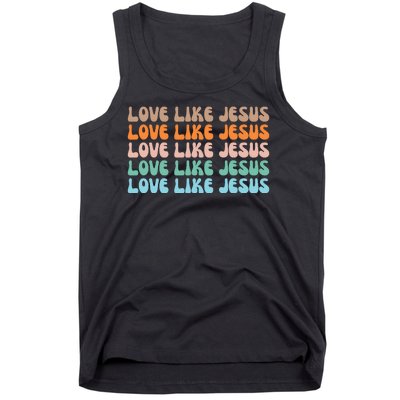 Love Like Jesus Retro Colorful Christian Tank Top