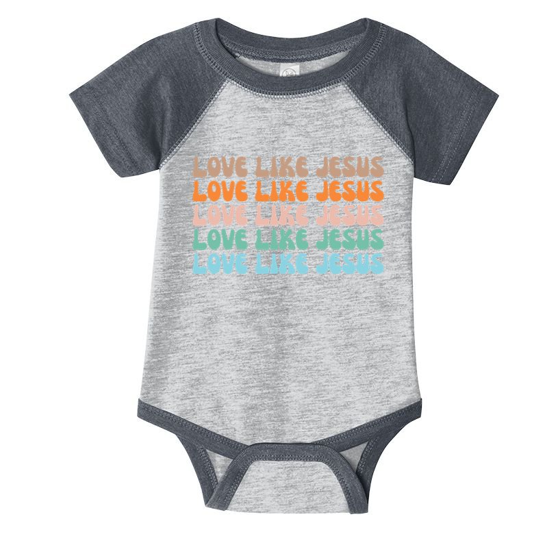 Love Like Jesus Retro Colorful Christian Infant Baby Jersey Bodysuit