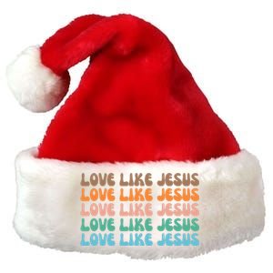 Love Like Jesus Retro Colorful Christian Premium Christmas Santa Hat