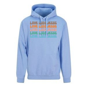 Love Like Jesus Retro Colorful Christian Unisex Surf Hoodie