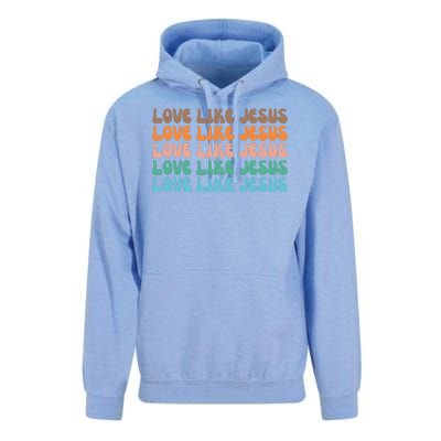 Love Like Jesus Retro Colorful Christian Unisex Surf Hoodie