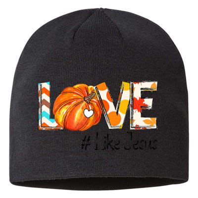 Love Like Jesus Fall For Jesus Pumpkin Thanksgiving Sustainable Beanie