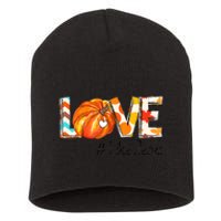 Love Like Jesus Fall For Jesus Pumpkin Thanksgiving Short Acrylic Beanie