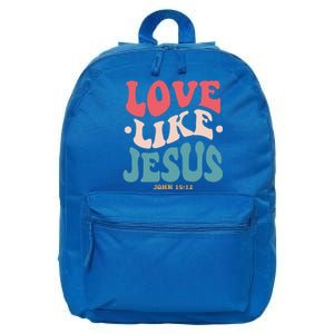 Love Like Jesus Religious God With Words On Back Gift 16 in Basic Backpack