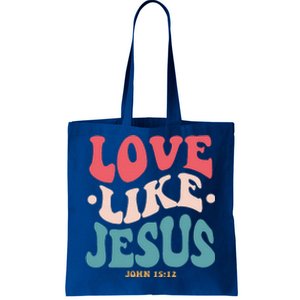 Love Like Jesus Religious God With Words On Back Gift Tote Bag