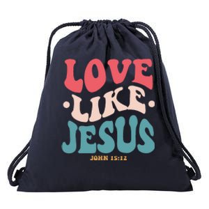 Love Like Jesus Religious God With Words On Back Gift Drawstring Bag