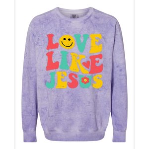 Love Like Jesus Retro God Religious Christian Colorblast Crewneck Sweatshirt