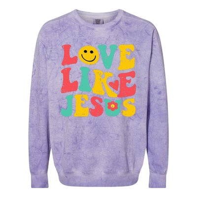 Love Like Jesus Retro God Religious Christian Colorblast Crewneck Sweatshirt