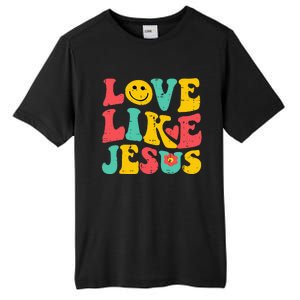 Love Like Jesus Retro God Religious Christian Tall Fusion ChromaSoft Performance T-Shirt