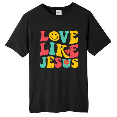 Love Like Jesus Retro God Religious Christian Tall Fusion ChromaSoft Performance T-Shirt