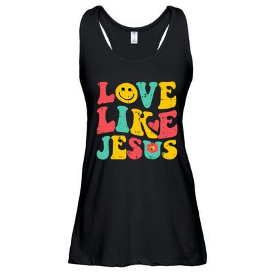 Love Like Jesus Retro God Religious Christian Ladies Essential Flowy Tank