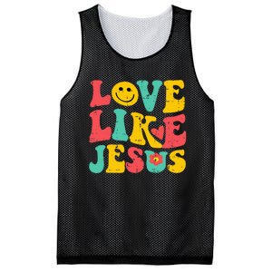 Love Like Jesus Retro God Religious Christian Mesh Reversible Basketball Jersey Tank