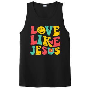 Love Like Jesus Retro God Religious Christian PosiCharge Competitor Tank