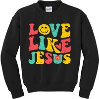 Love Like Jesus Retro God Religious Christian Kids Sweatshirt