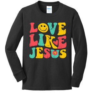 Love Like Jesus Retro God Religious Christian Kids Long Sleeve Shirt