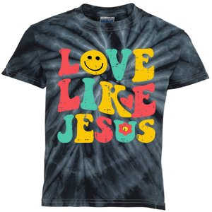 Love Like Jesus Retro God Religious Christian Kids Tie-Dye T-Shirt