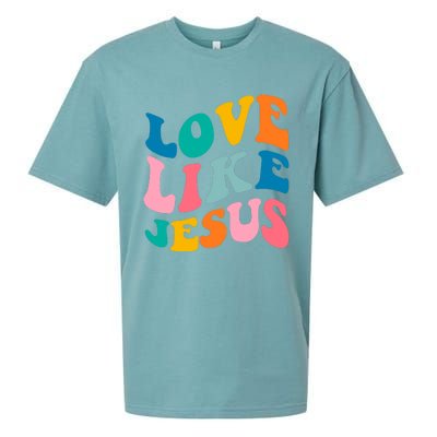 Love Like Jesus Christian Trendy Bible Verse Gift Sueded Cloud Jersey T-Shirt