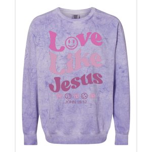 Love Like Jesus Religious God With Words On Back Colorblast Crewneck Sweatshirt