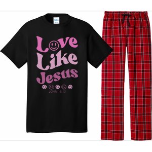 Love Like Jesus Religious God With Words On Back Pajama Set