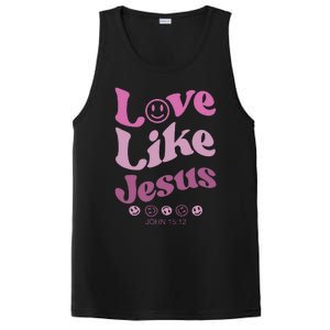 Love Like Jesus Religious God With Words On Back PosiCharge Competitor Tank