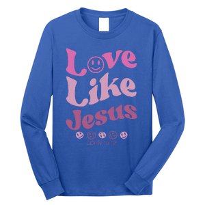 Love Like Jesus Religious God With Words On Back Long Sleeve Shirt