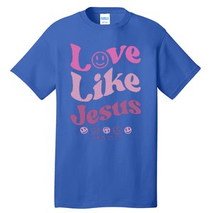 Love Like Jesus Religious God With Words On Back Tall T-Shirt