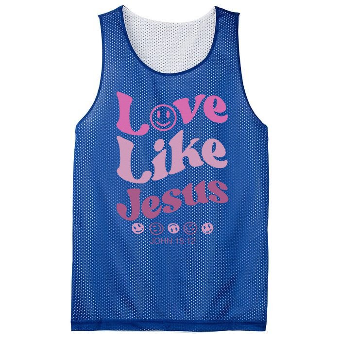 Love Like Jesus Religious God With Words On Back Mesh Reversible Basketball Jersey Tank