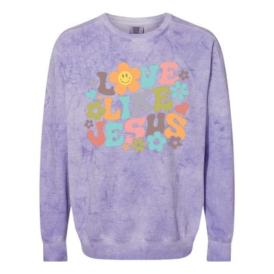 Love Like Jesus Religious Gifts Bible Verse Colorblast Crewneck Sweatshirt