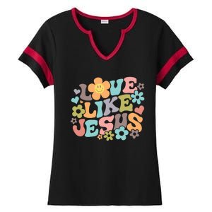 Love Like Jesus Religious Gifts Bible Verse Ladies Halftime Notch Neck Tee