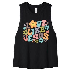 Love Like Jesus Religious Gifts Bible Verse Women's Racerback Cropped Tank