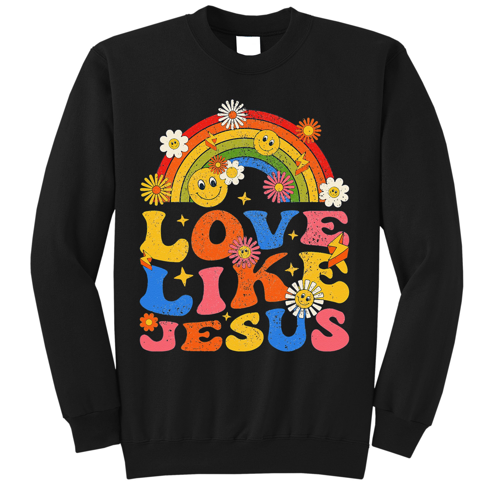 Love Like Jesus Positive Catholic Preppy Retro Christian Sweatshirt