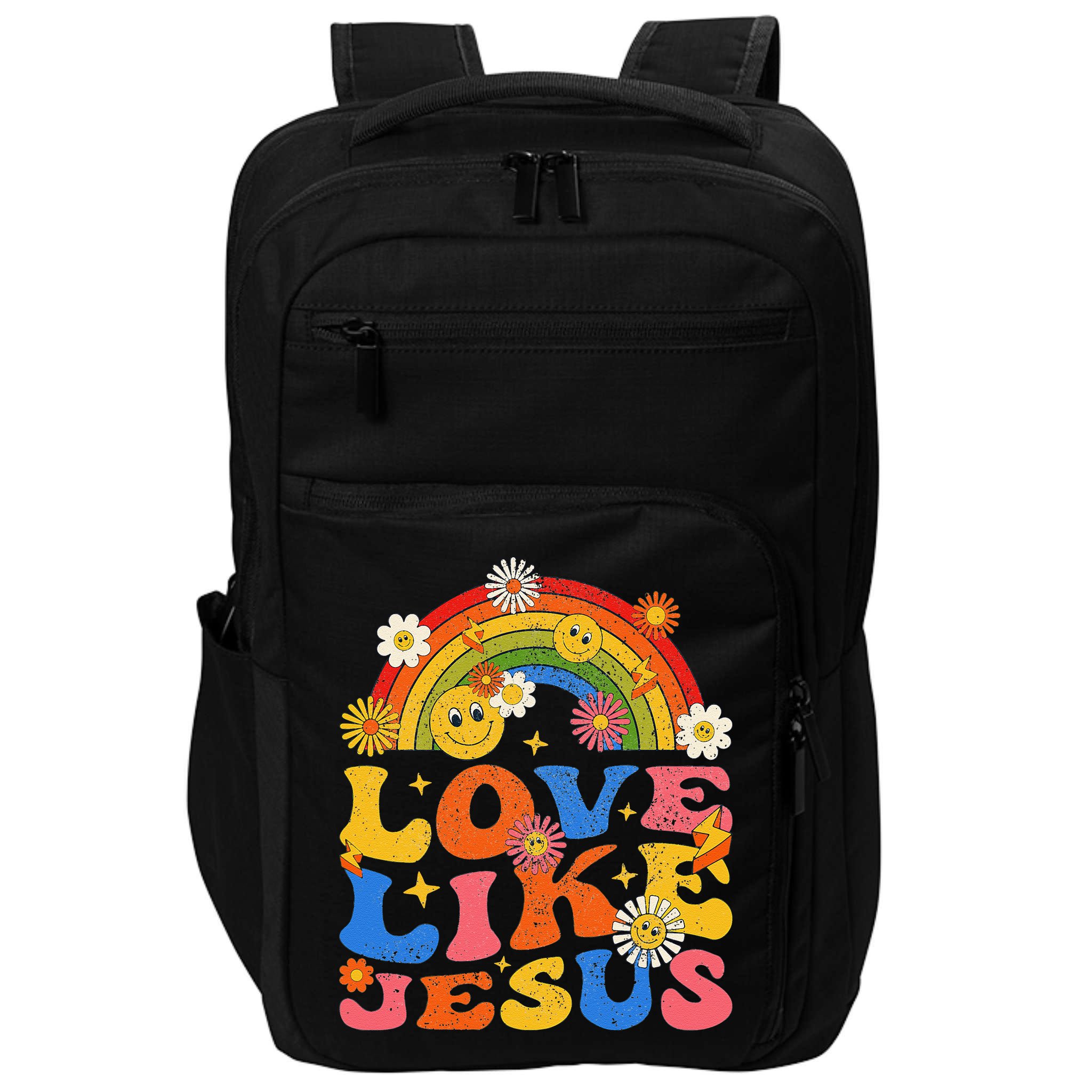Love Like Jesus Positive Catholic Preppy Retro Christian Impact Tech Backpack