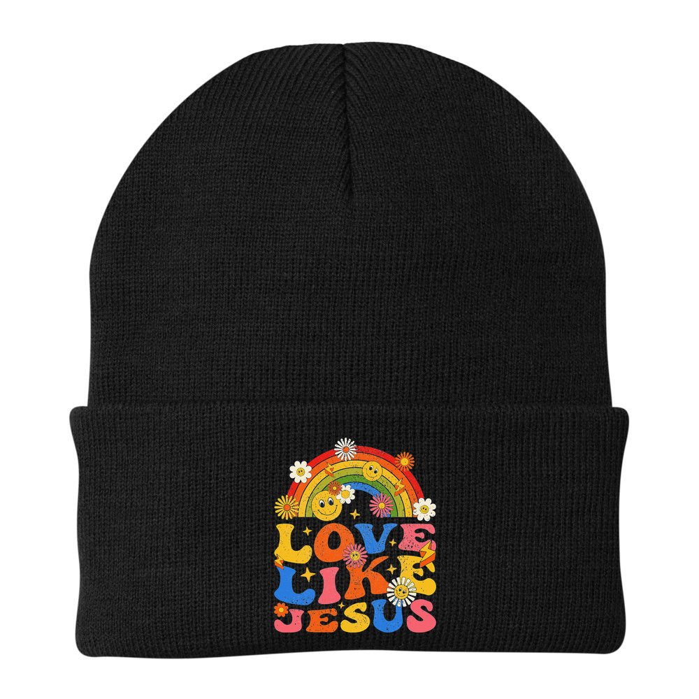 Love Like Jesus Positive Catholic Preppy Retro Christian Beanie