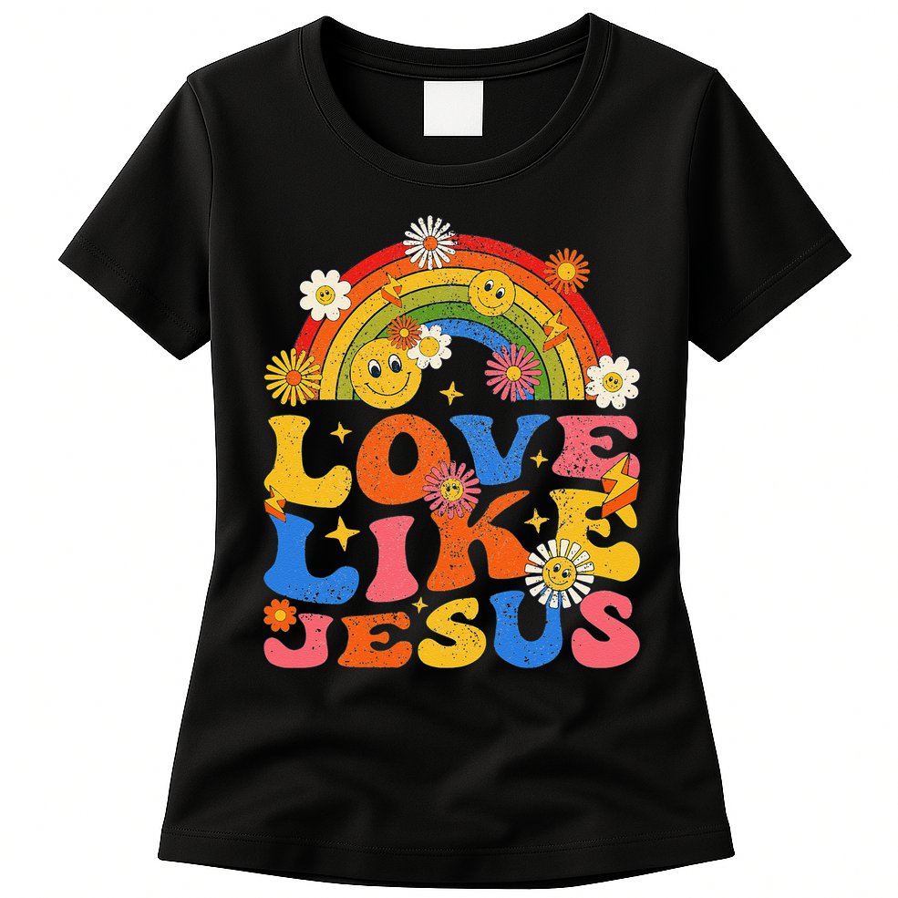 Love Like Jesus Positive Catholic Preppy Retro Christian Womens T-Shirt
