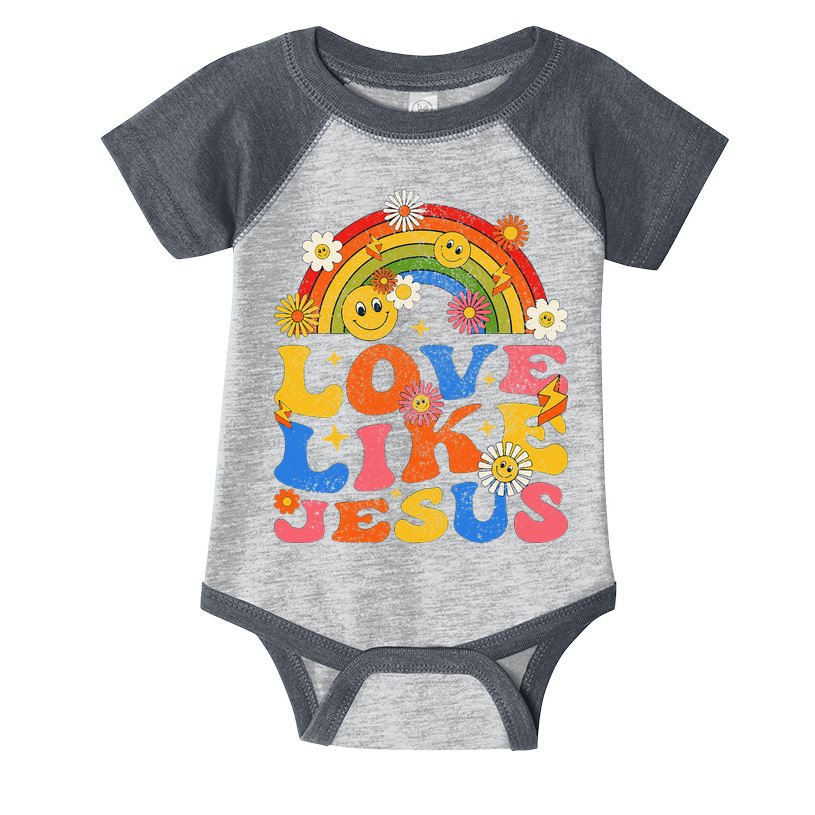 Love Like Jesus Positive Catholic Preppy Retro Christian Infant Baby Jersey Bodysuit