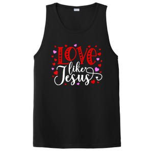 Love Like Jesus Valentines Day Hearts PosiCharge Competitor Tank