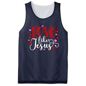 Love Like Jesus Valentines Day Hearts Mesh Reversible Basketball Jersey Tank