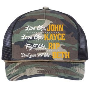 Live Like John Love Like Kayce Fight Like Rip Retro Rope Trucker Hat Cap