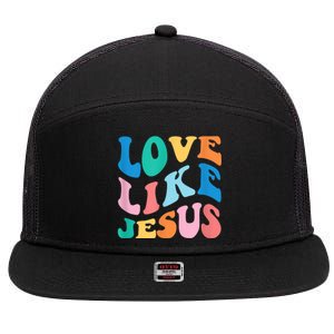 Love Like Jesus Graphic Tee 7 Panel Mesh Trucker Snapback Hat