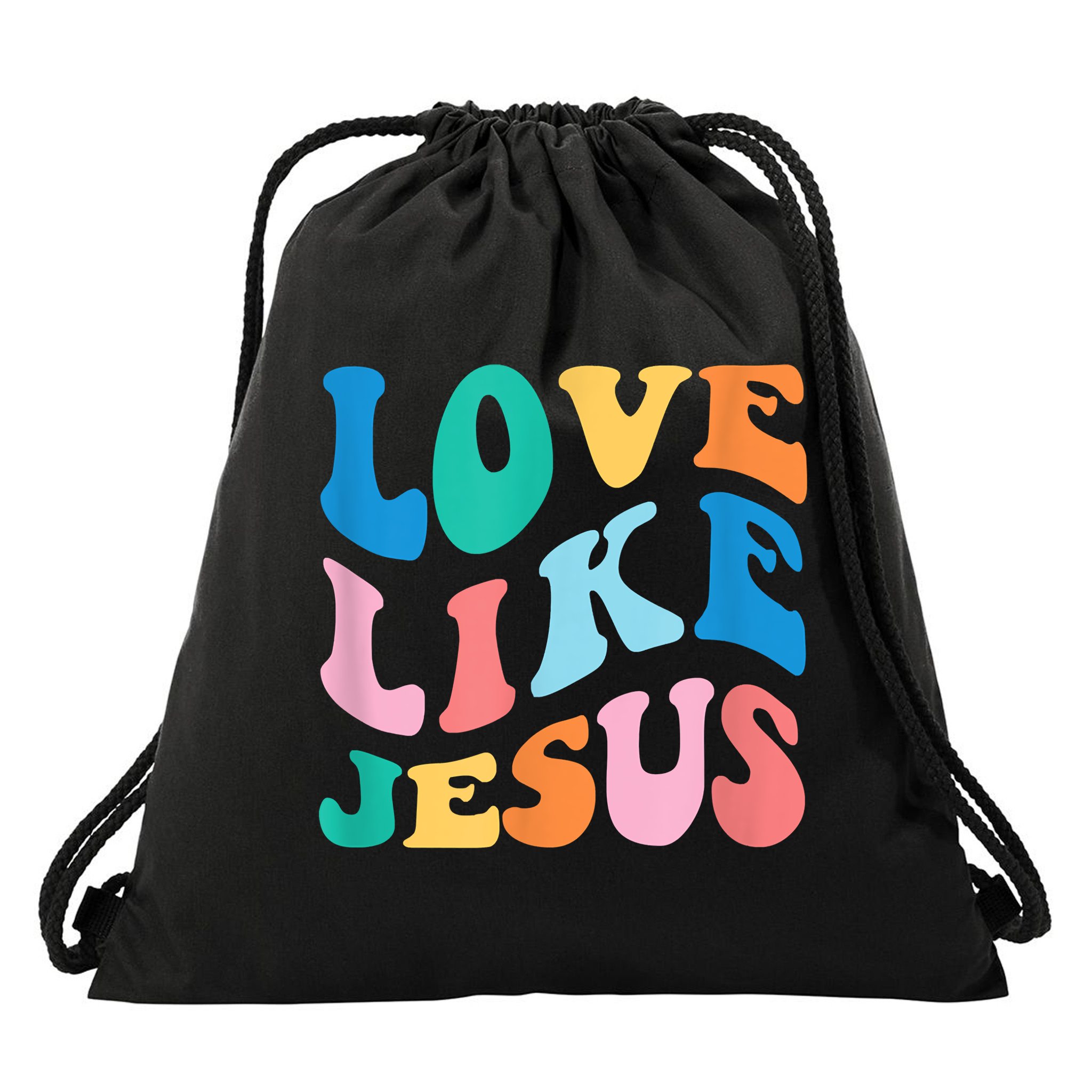 Love Like Jesus Graphic Tee Drawstring Bag