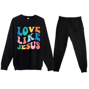 Love Like Jesus Graphic Tee Premium Crewneck Sweatsuit Set